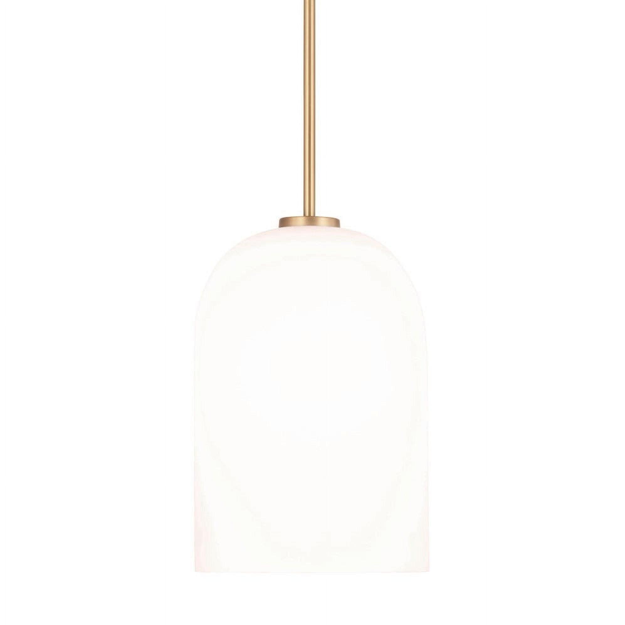 Lawson Aged Brass Pendant with Soft White Glass Shade