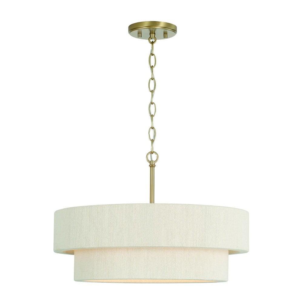 4 - Light Brass Drum Pendant