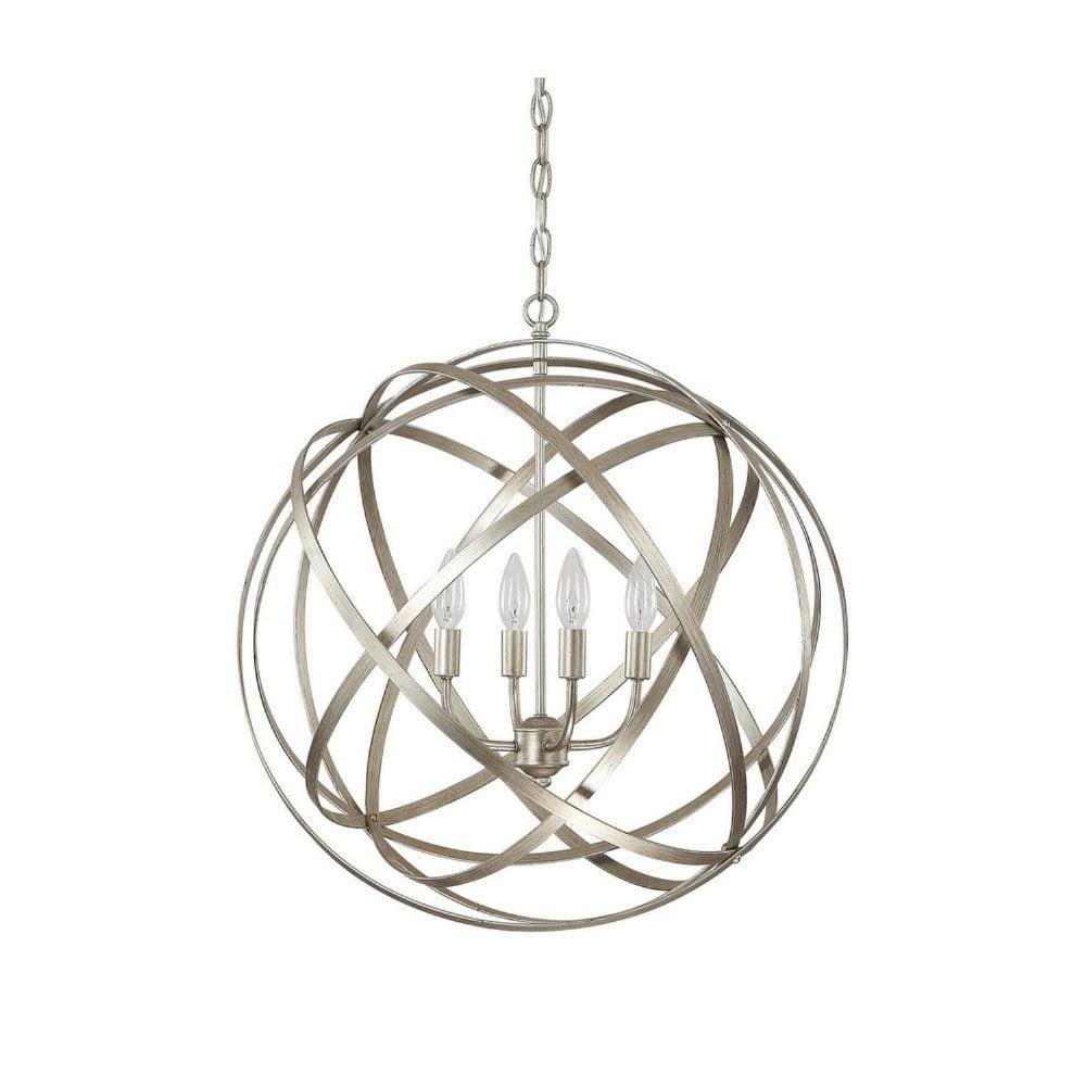 Avant-Garde Winter Gold 4-Light Pendant with Matte Black Accents