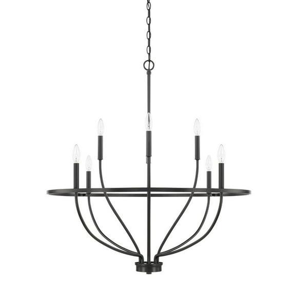 Capital Lighting 428581 Greyson 8 Light 34" Wide Taper Candle Chandelier - Black