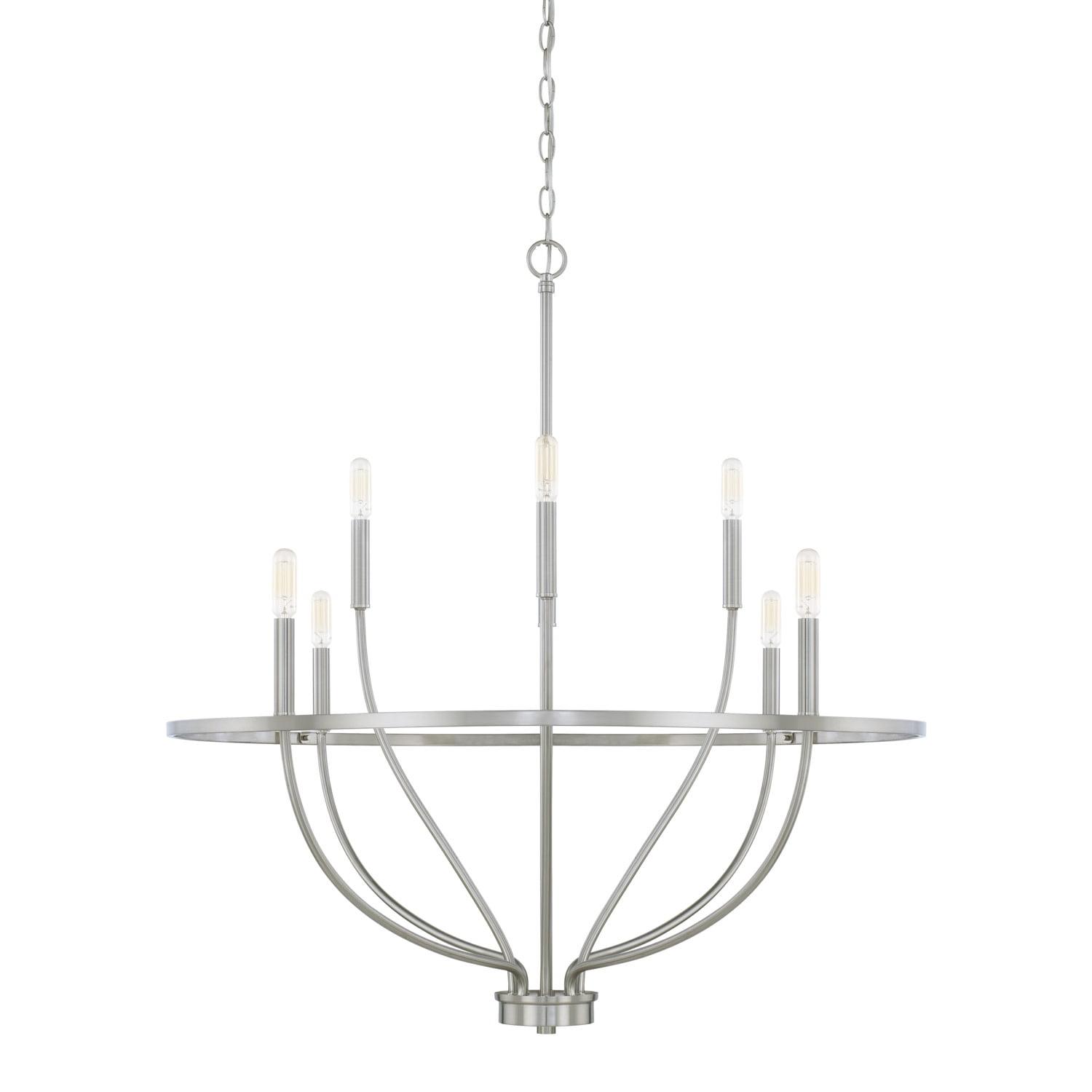 Brushed Nickel 8-Light Taper Candle Chandelier