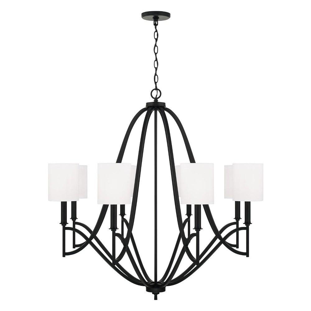 Sylvia Matte Black 8-Light Candle Chandelier