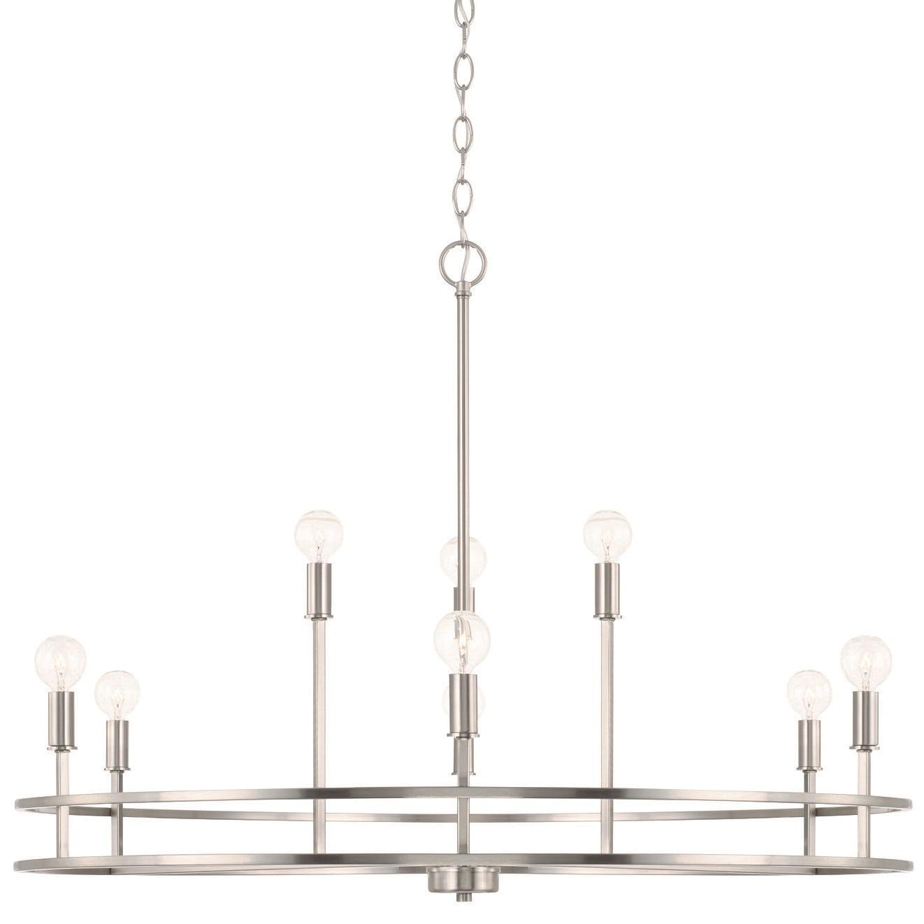 Fuller Contemporary 9-Light Brushed Nickel Tiered Chandelier