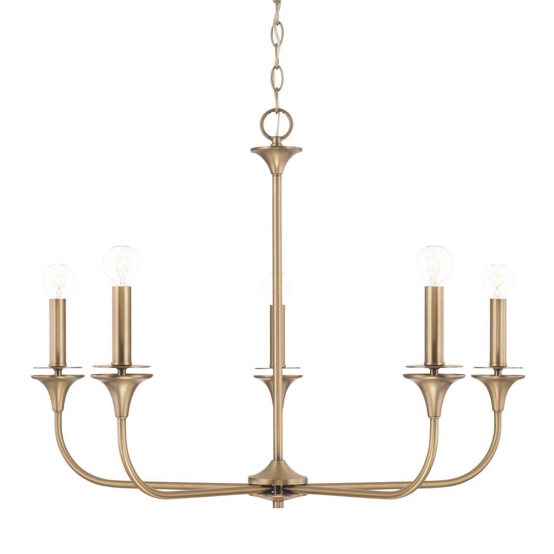 Presley Aged Brass 5-Light Candle Style Chandelier