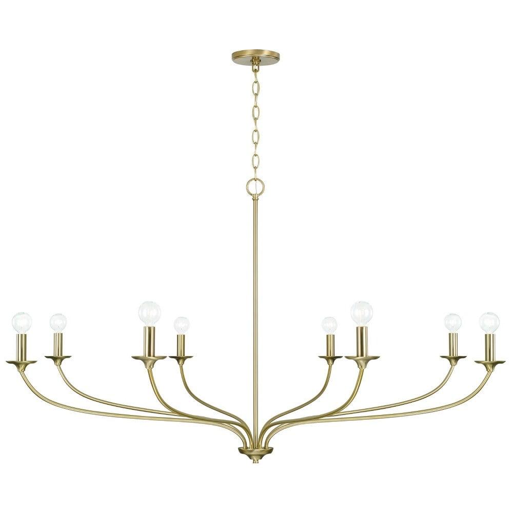 Matte Brass 8-Light Candle Style Chandelier