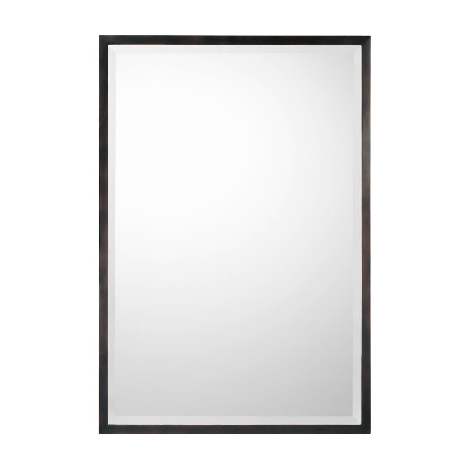 Matte Black Rectangular Metal Framed Bathroom Mirror