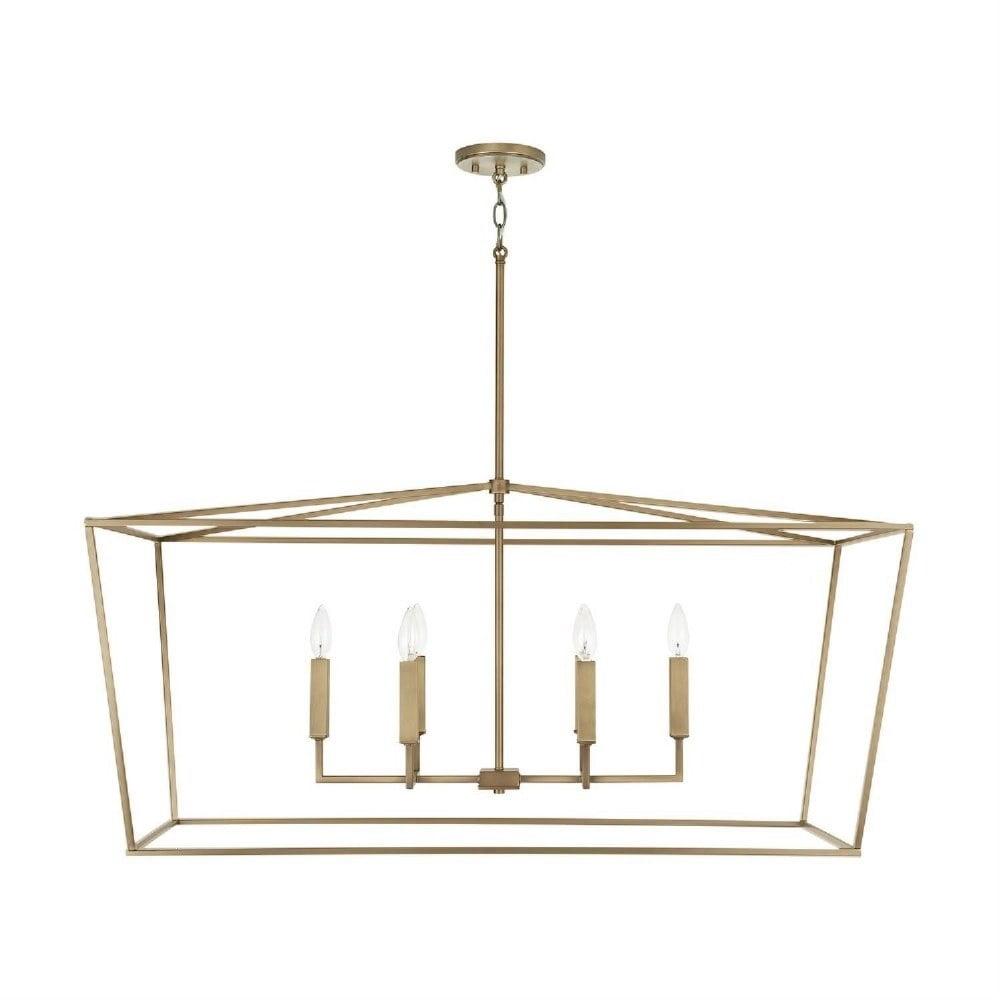 Thea Transitional 6-Light Aged Brass Island Pendant