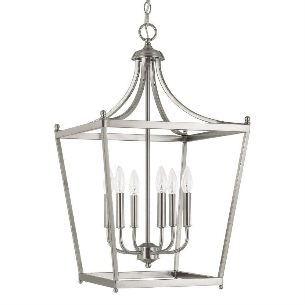 Stanton 6-Light Transitional Bowl Chandelier in Brushed Nickel