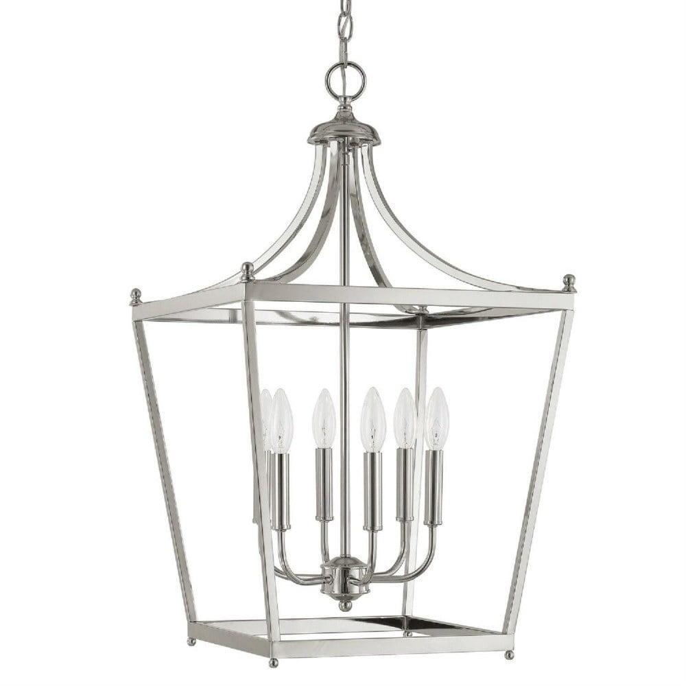 Stanton Polished Nickel 6-Light Transitional Foyer Chandelier