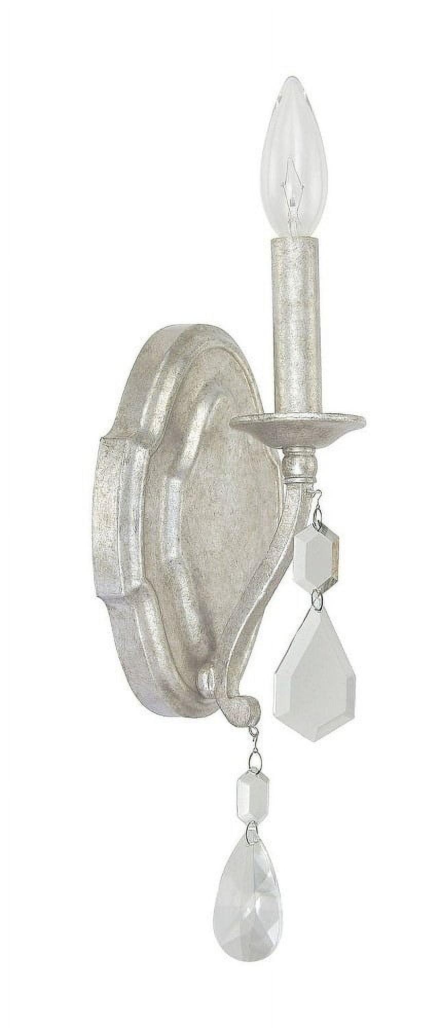 Antique Silver Crystal Embellished Wall Sconce