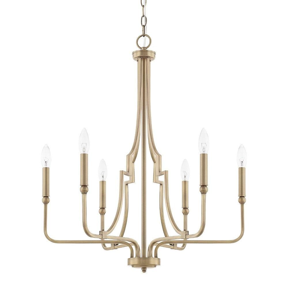 Capital Lighting Dawson 6 - Light Chandelier in  Aged Brass