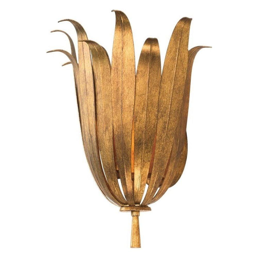 Antique Gold Leaf Botanical Wall Sconce