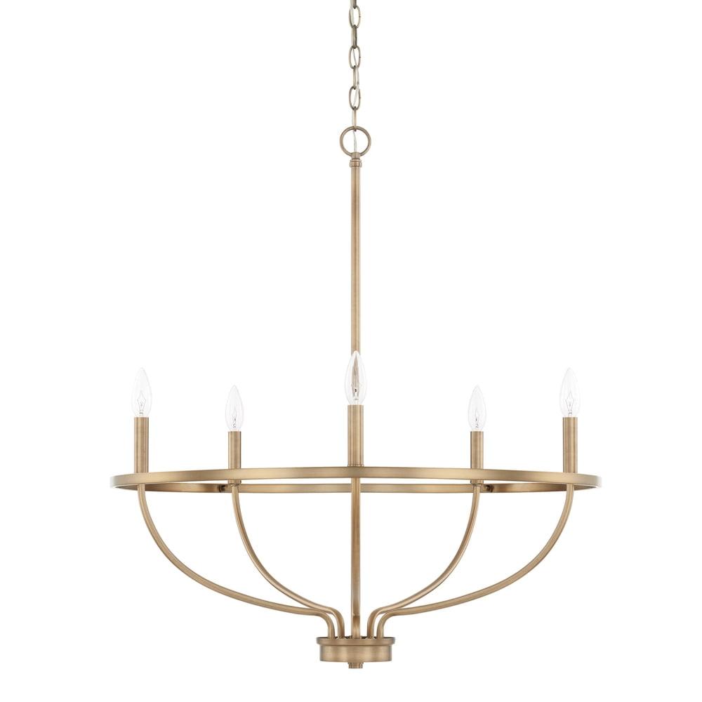 Capital Lighting Greyson 5-Light Aged Brass Chandelier