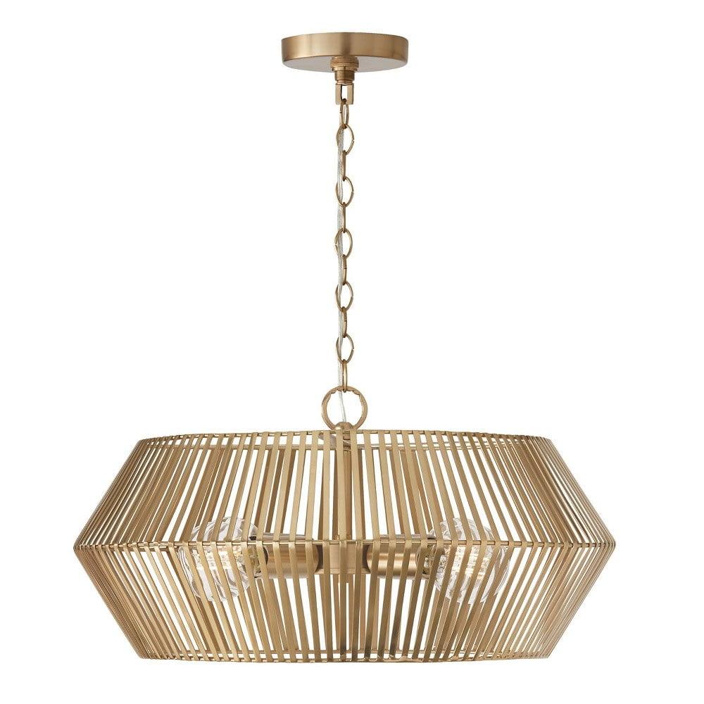 Kaiya Matte Brass 4-Light Geometric Pendant