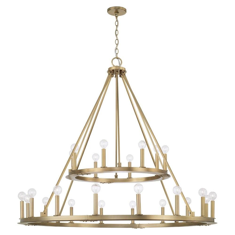 Pearson 24 - Light Dimmable Wagon Wheel Chandelier