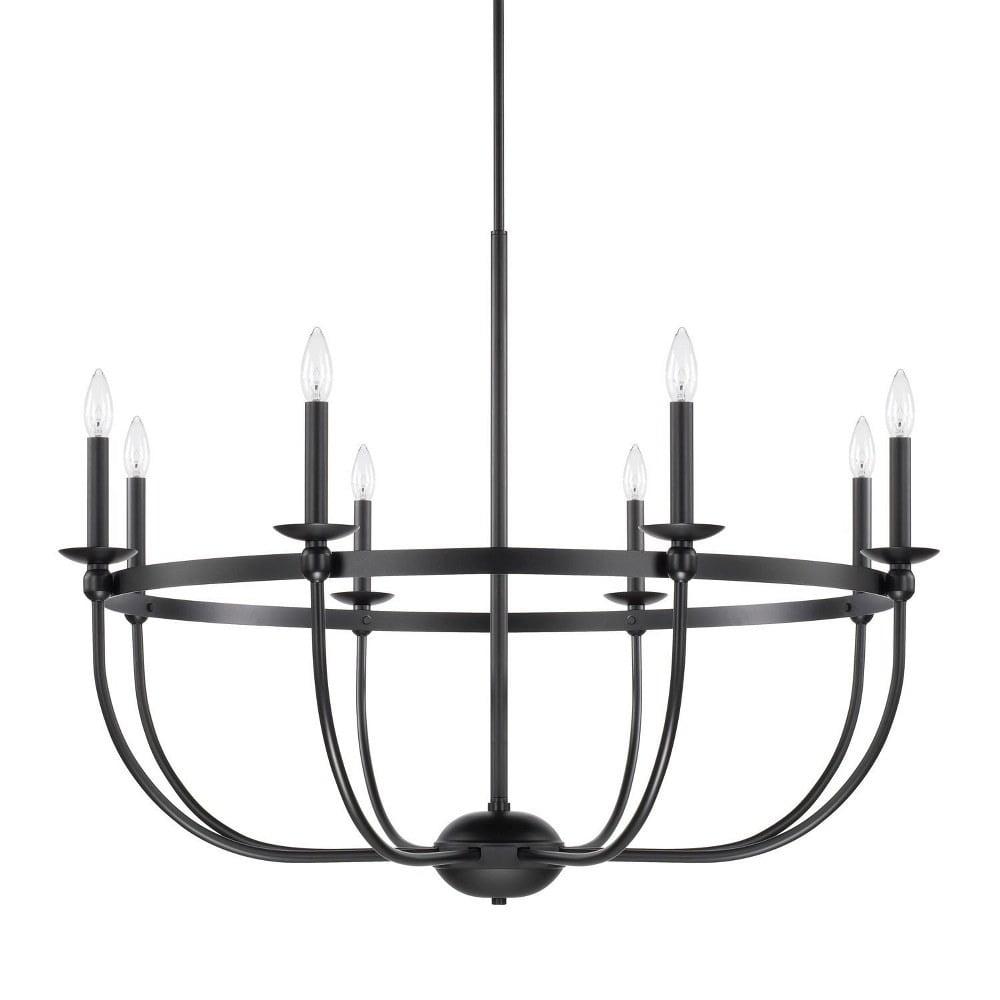 Rylann Matte Black 8-Light Traditional Candle Chandelier