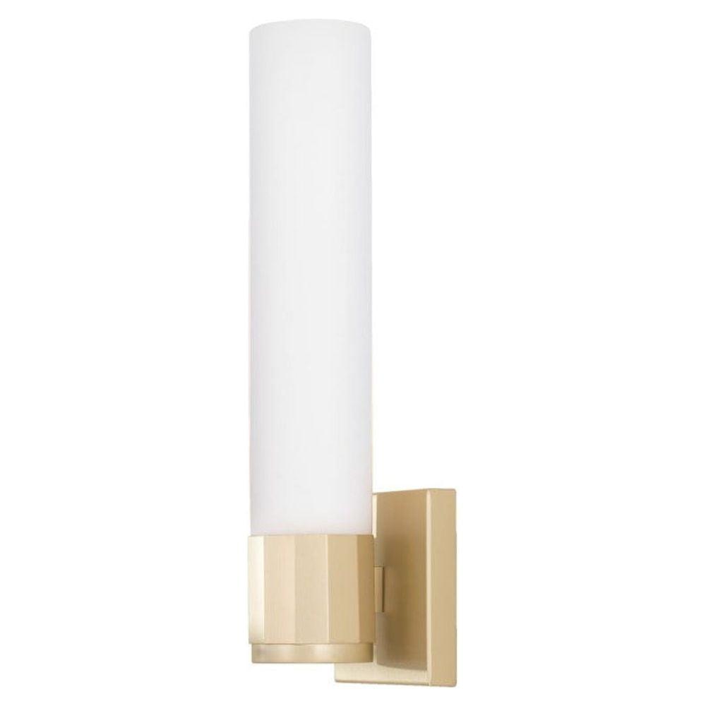 Soft Gold Dimmable Wall Sconce with White Glass