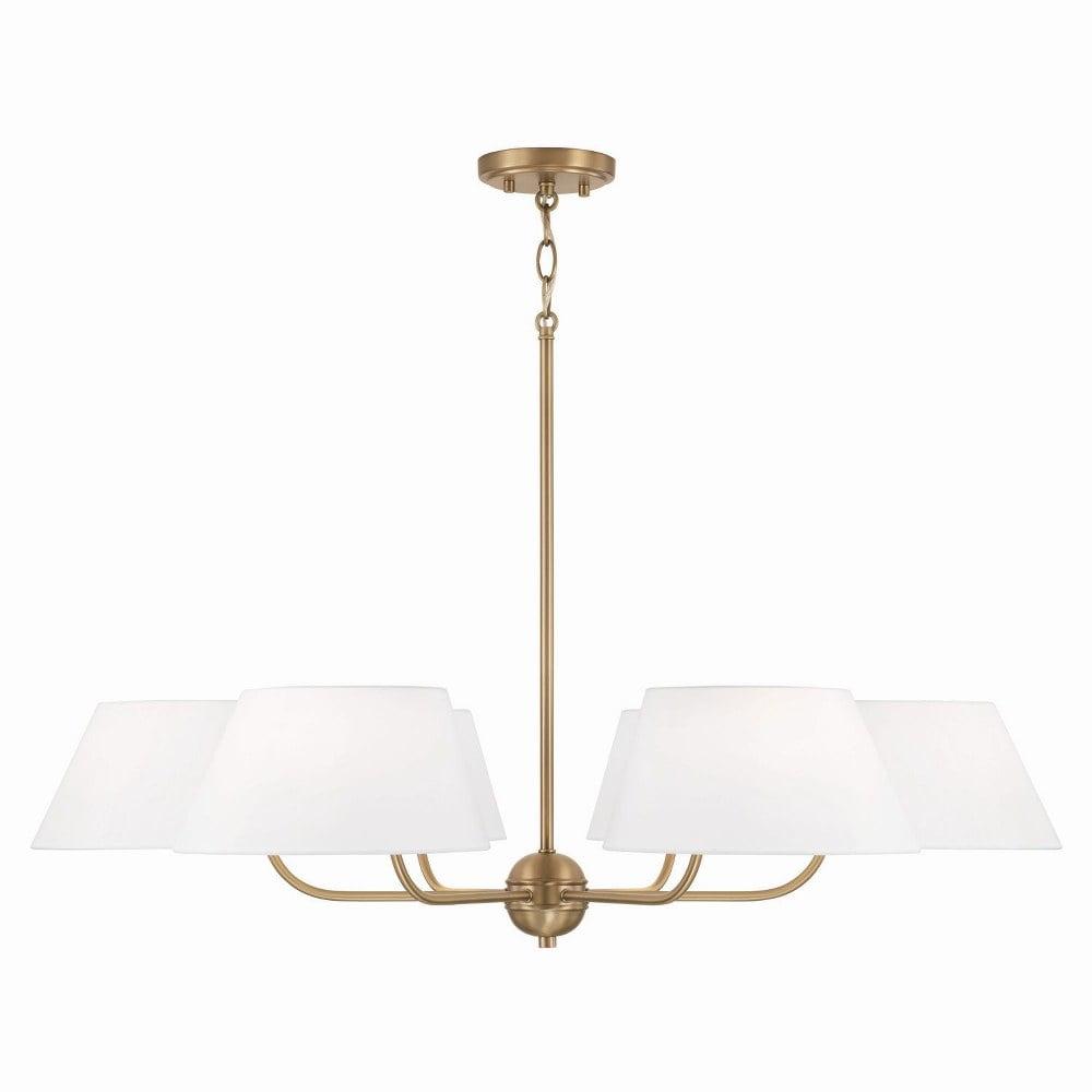 Capital Lighting Welsley 6 - Light Chandelier in  Aged Brass