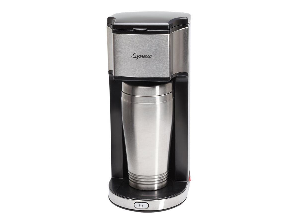 Capresso Stainless Steel Single Serve Coffee Maker with Travel Mug