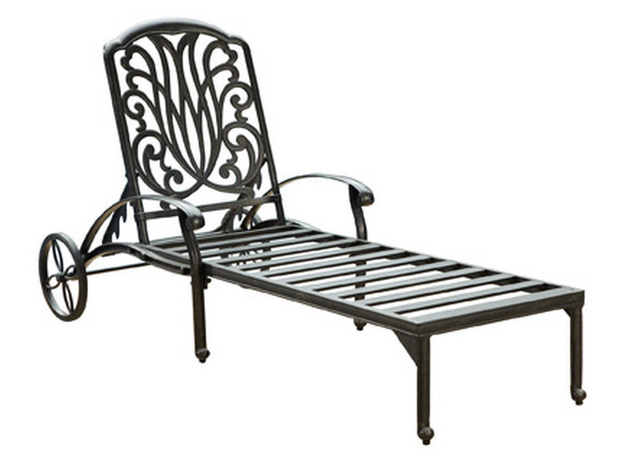 Homestyles Capri Aluminum Outdoor Chaise Lounge in Charcoal