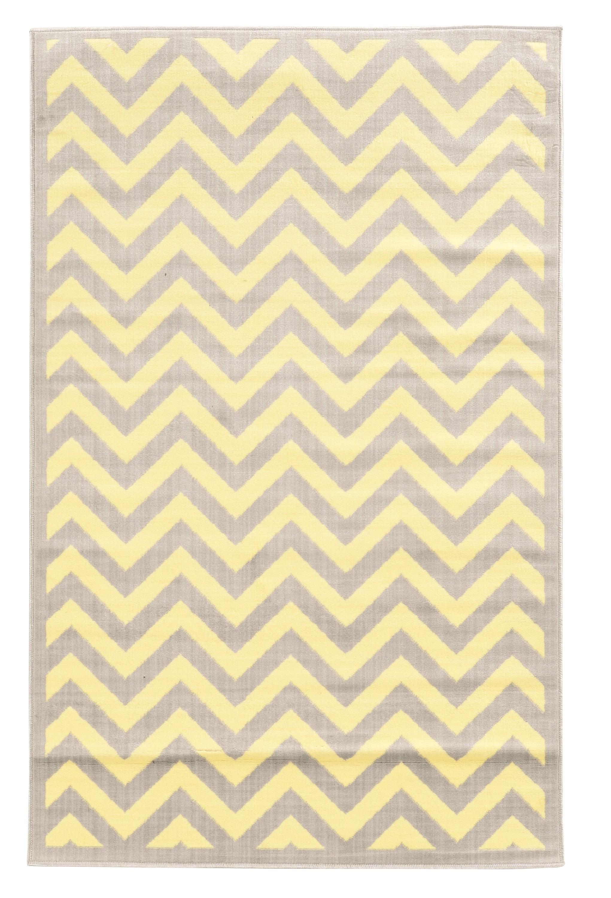 4&#39;8&#34;x7&#39;6&#34; Capri Chevron Rug Gray/Off White - Linon