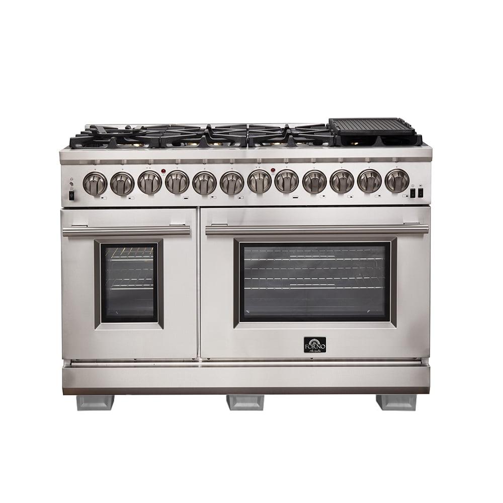 Capriasca 48" Stainless Steel Dual Fuel Range with Griddle