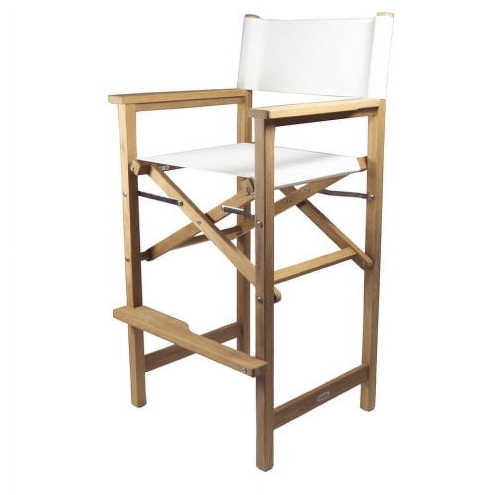 Teak and White Director's Armchair for Dining