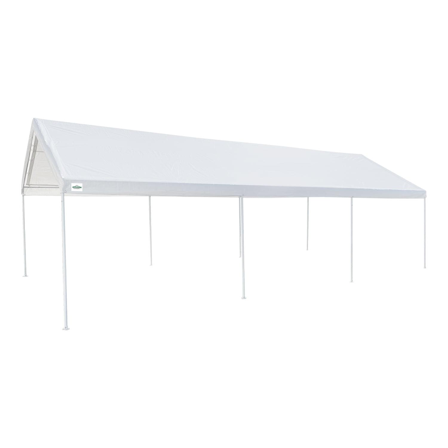 White Metal 12x26 Water Resistant Carport Shelter