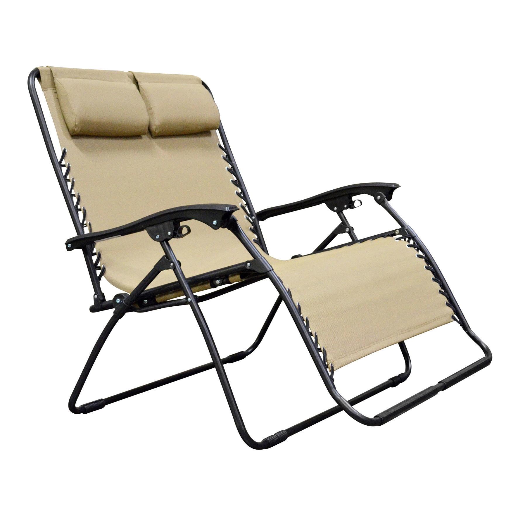 Tan Steel Frame Zero Gravity Loveseat with Cushions