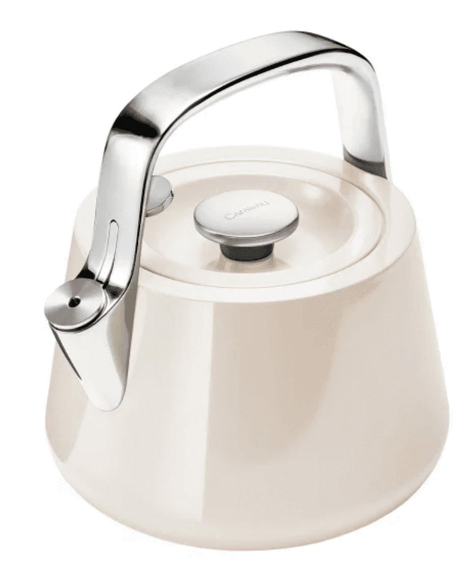 Off-White Stainless Steel Whistling Tea Kettle