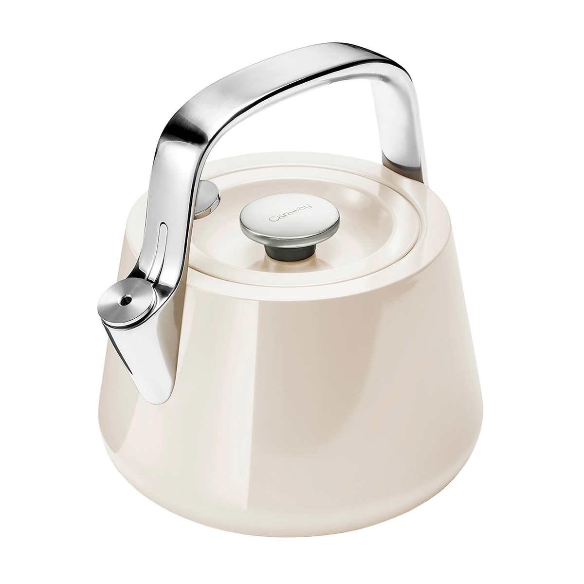 Off-White Stainless Steel Whistling Tea Kettle