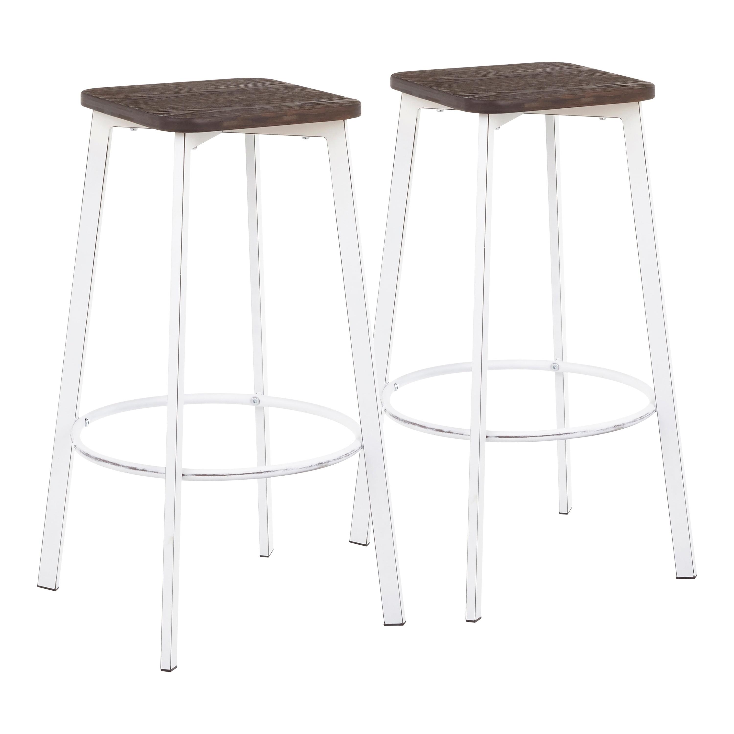 Wenty Clara Upholstered Counter Stool with Metal Frame (Set of 2)