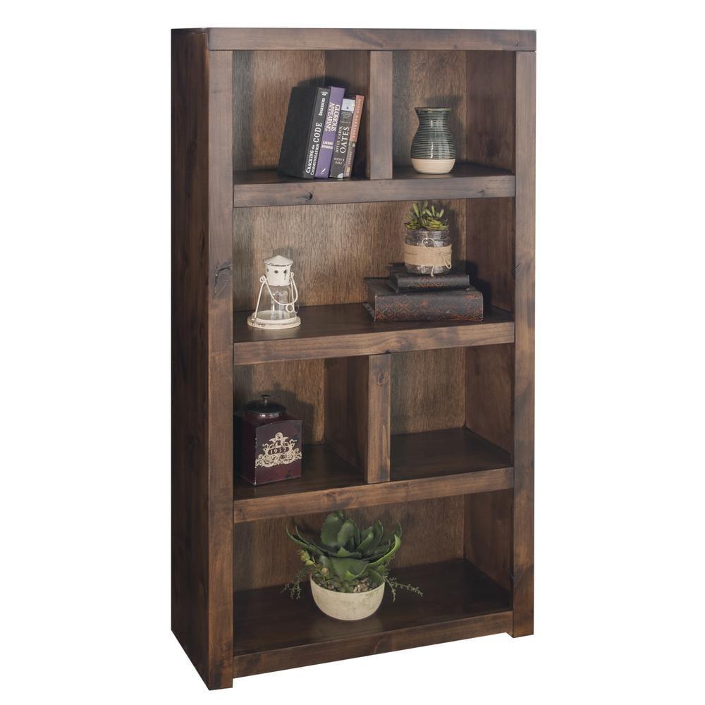 Sausalito 64" Whiskey Finish Knotty Alder Bookcase