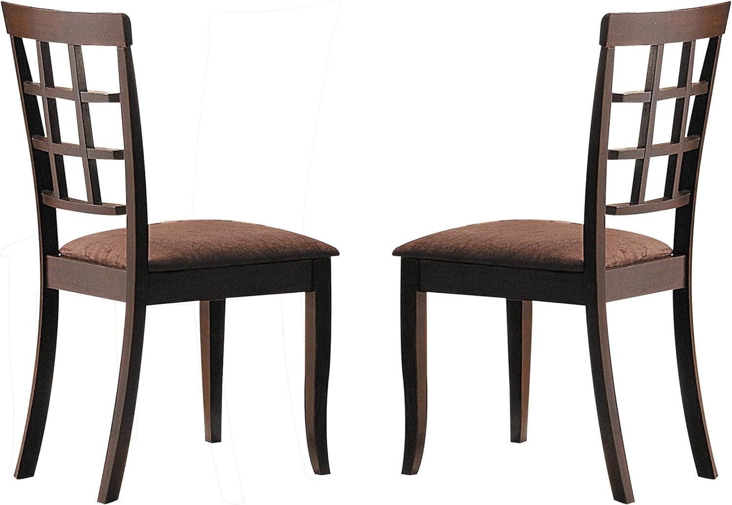 Cardiff Dark Brown Microfiber Upholstered Dining Chairs, Set of 2