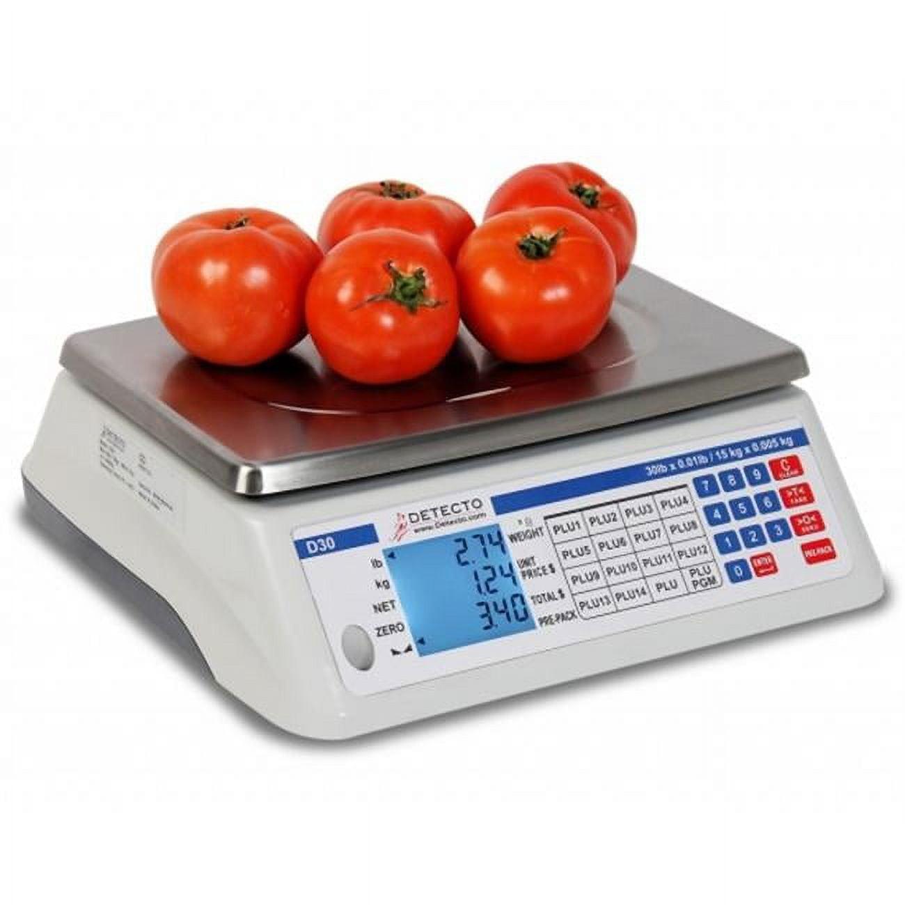 Detecto D30 30 lb Stainless Steel Digital Price Computing Scale