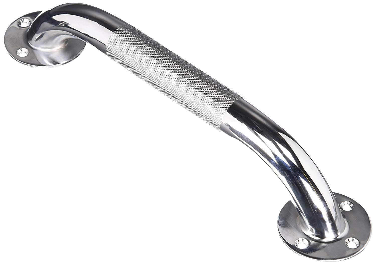 12" Chrome Knurled Stainless Steel Bathroom Grab Bar