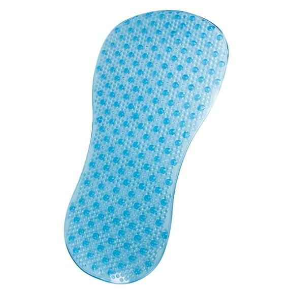 Carex Plastic Non-Slip Bathtub and Shower Mat with Suction Cups, Blue, 32 x 16"