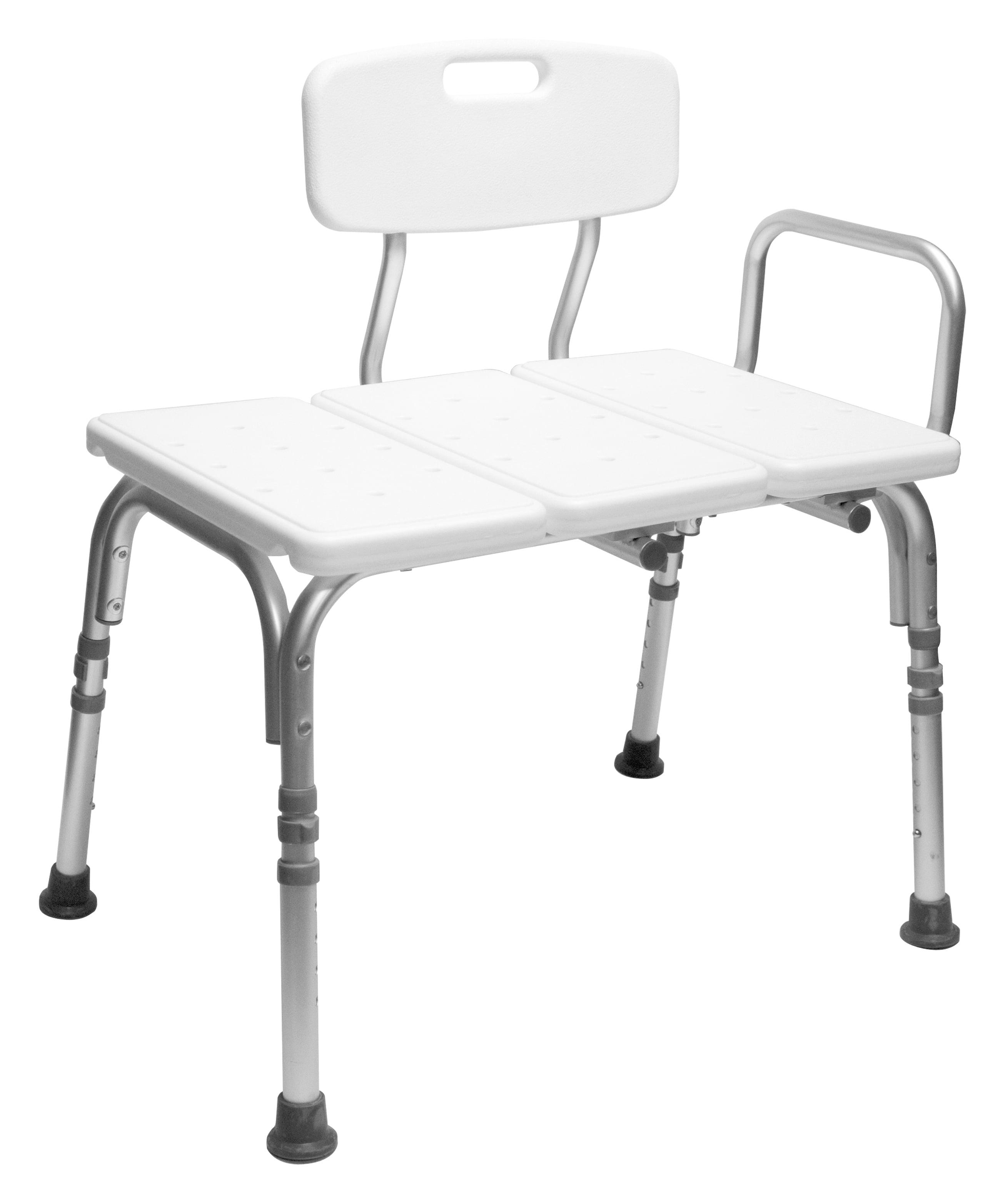 White Adjustable Plastic Bathtub Transfer Bench