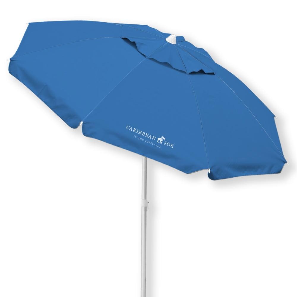 Blue 8-Foot Octagon Beach Umbrella with Steel Pole