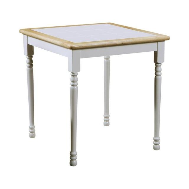 DPlus Square Top Dining Table Natural Brown and White