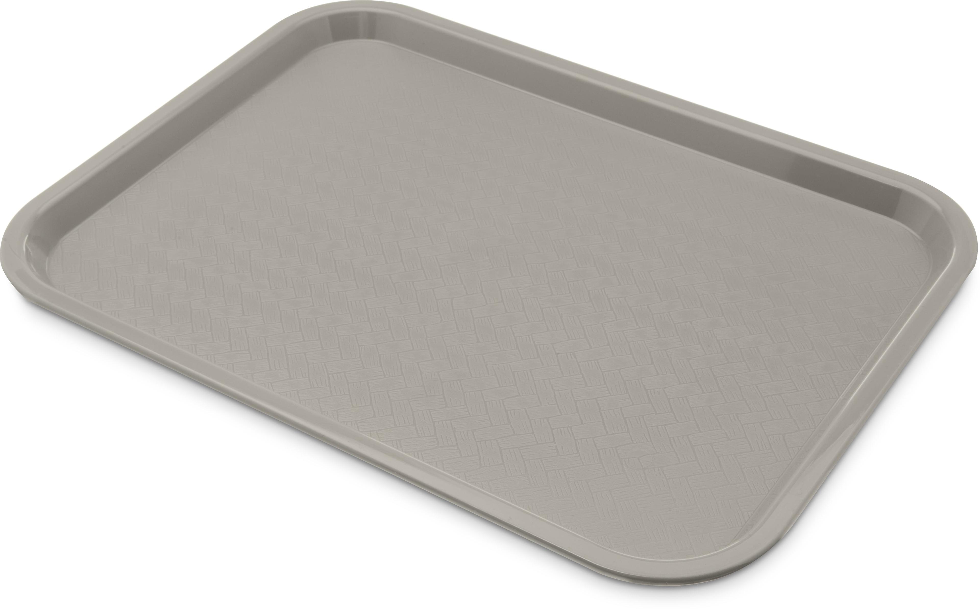 Gray Polypropylene Cafeteria Tray with Basket Weave Design