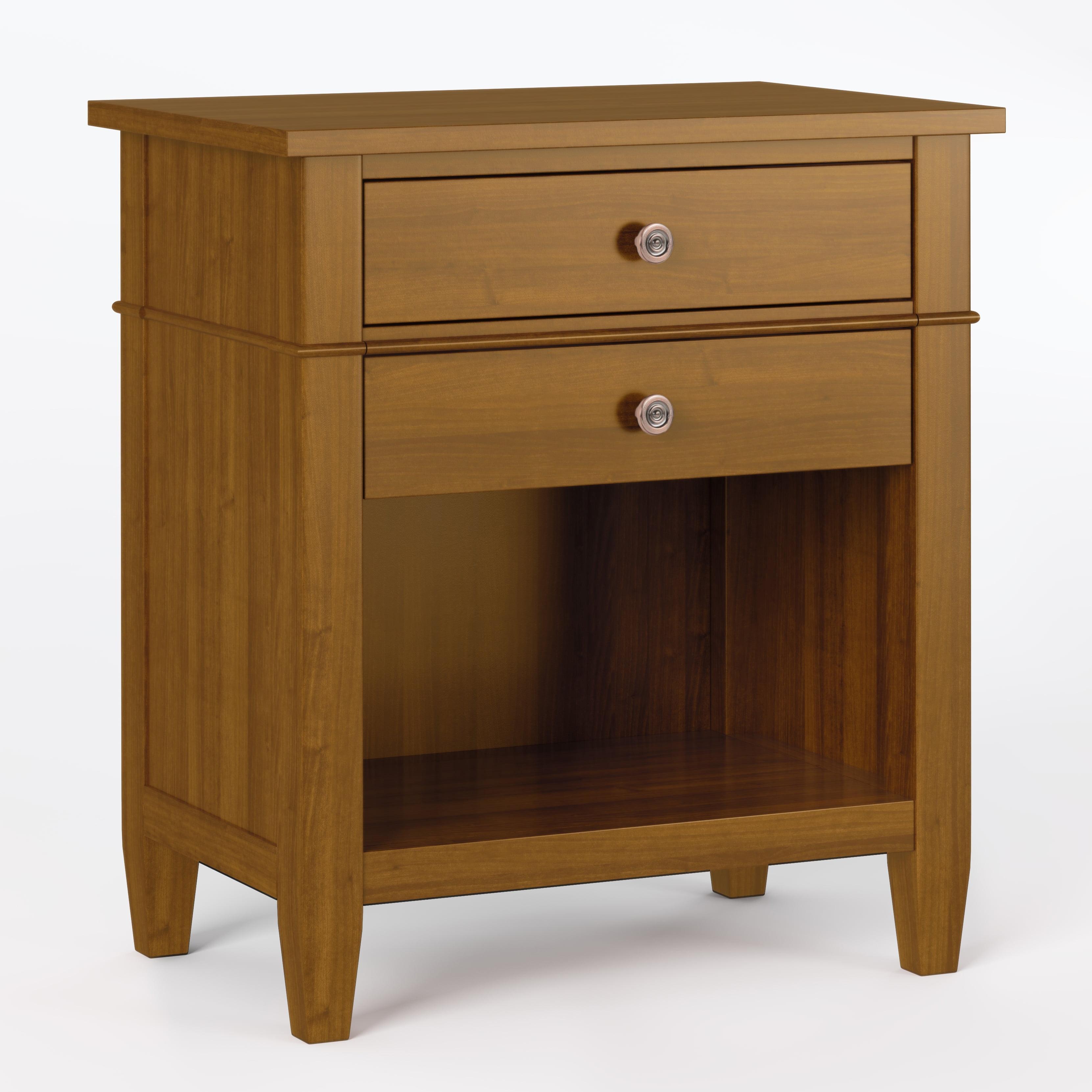 Carlton Solid Wood Light Golden Brown 2-Drawer Bedside Table