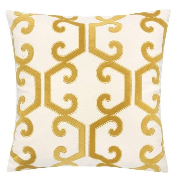 Homey Cozy Appliqued Cotton Indoor/Outdoor Throw Pillow