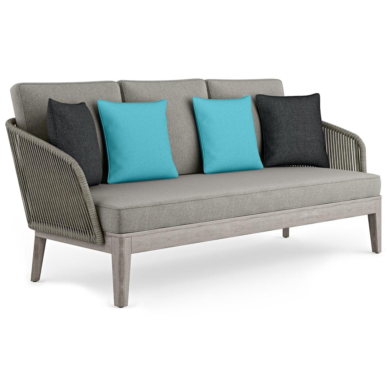 Carmel Gray Sand Drift Acacia Wood Outdoor Sofa