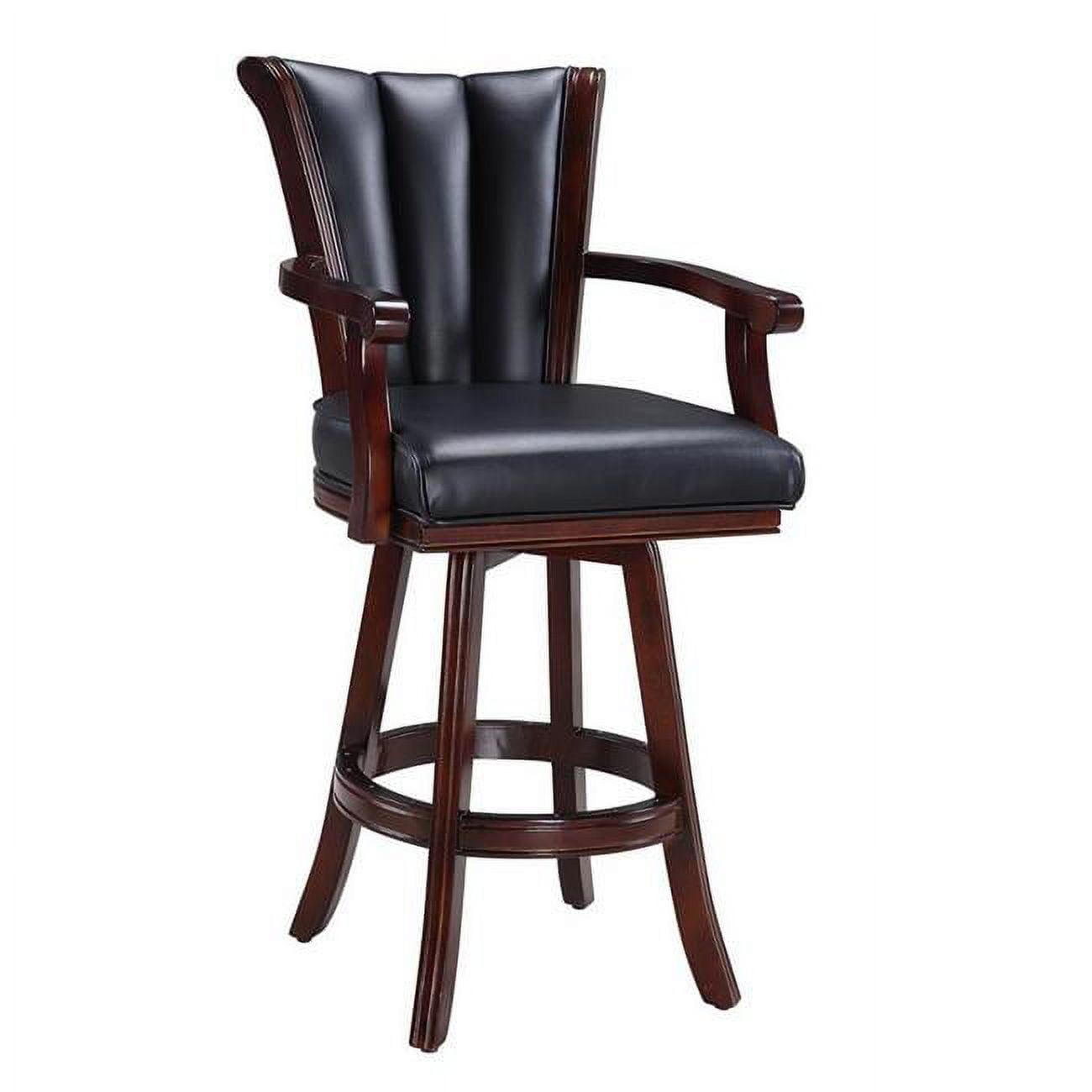 Avondale 32" Black Faux Leather Swivel Bar Stool