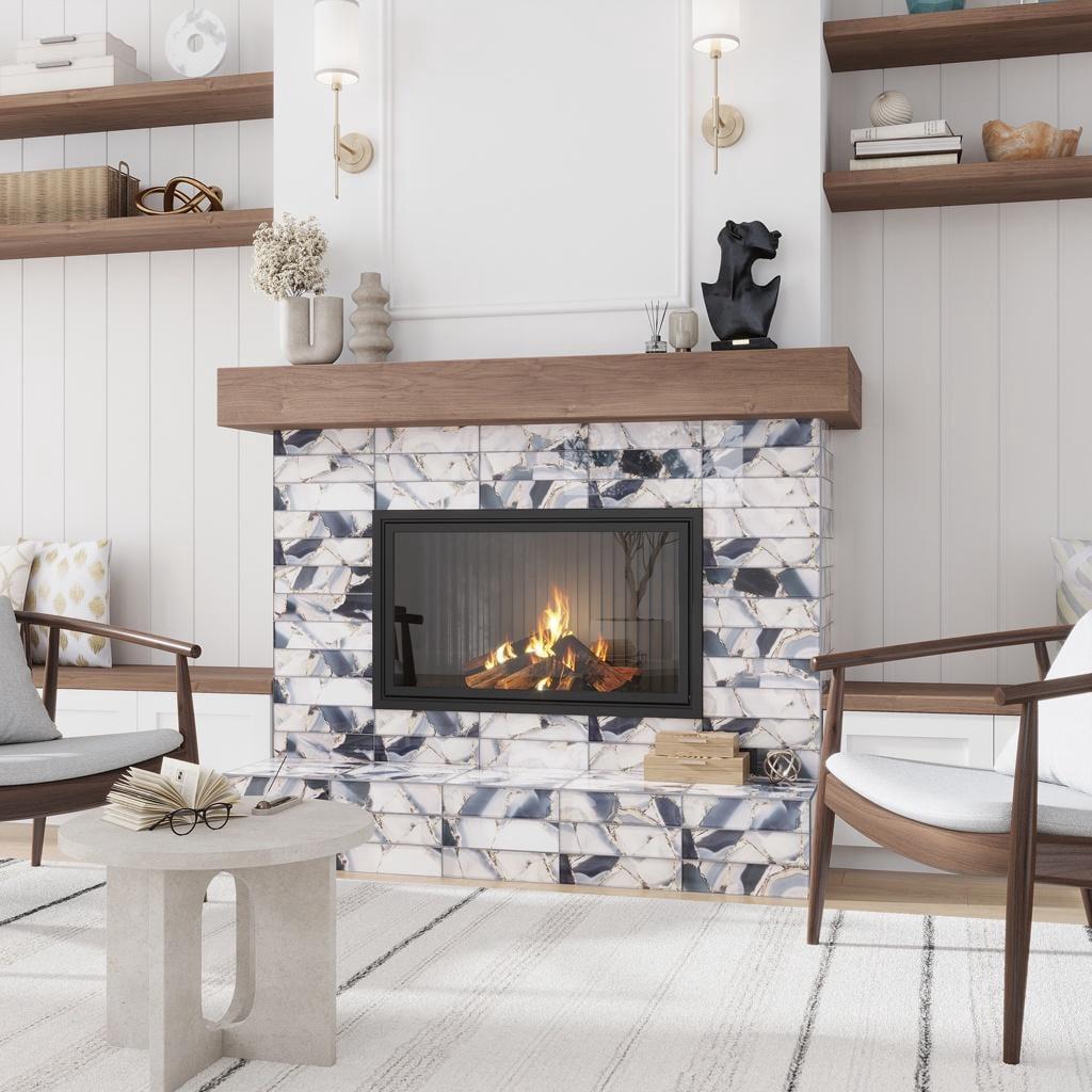 Carnelian 3" x 12" Glass Brick Look Subway Wall & Floor Tile