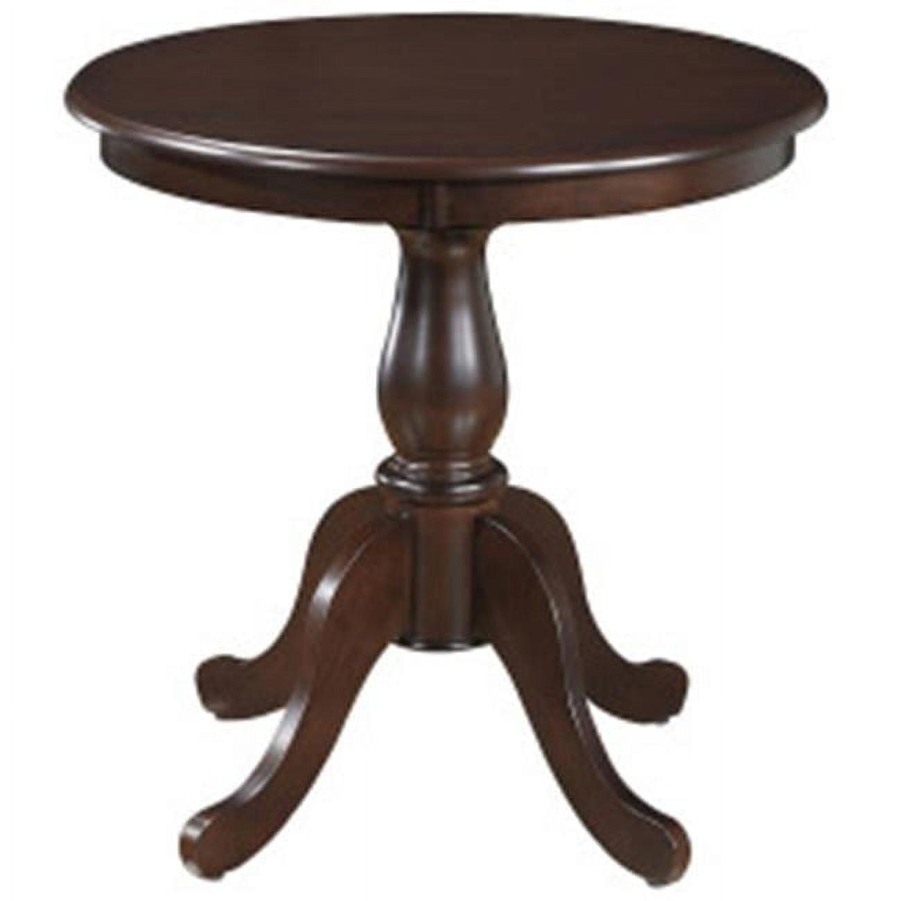 Espresso Medium Wood Round Pedestal Dining Table