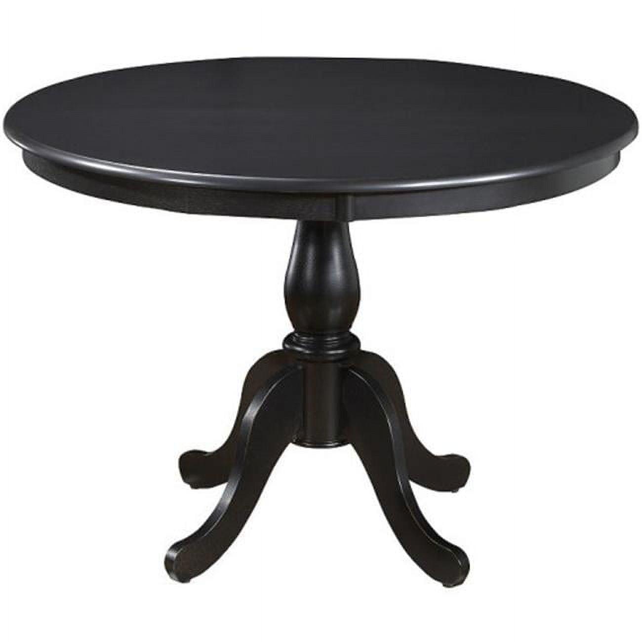 Fairview Antique Black 42" Round Pedestal Wood Dining Table