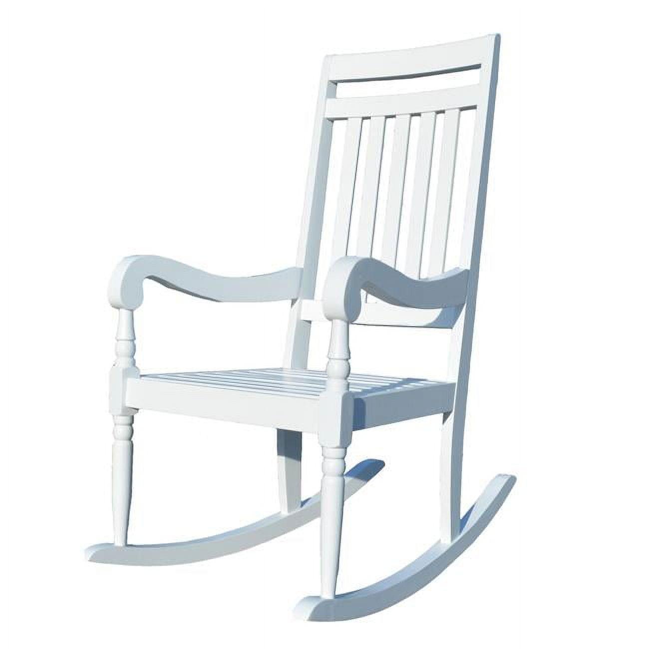 Asheville White Wood 45" High Slat Rocking Chair