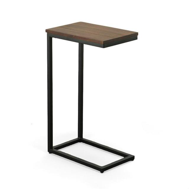Carolina Living Fletcher C Table Chestnut/Black: Chair Side Accent, Metal Frame, Mango Wood Top